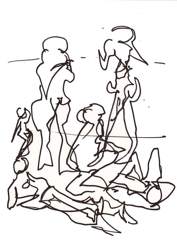 Sketch: Group of Women - Baltic Beach