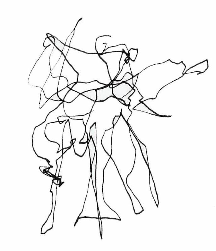 Figurative Sketch: Auto Drawing Flamenco Dancer Madrid 2